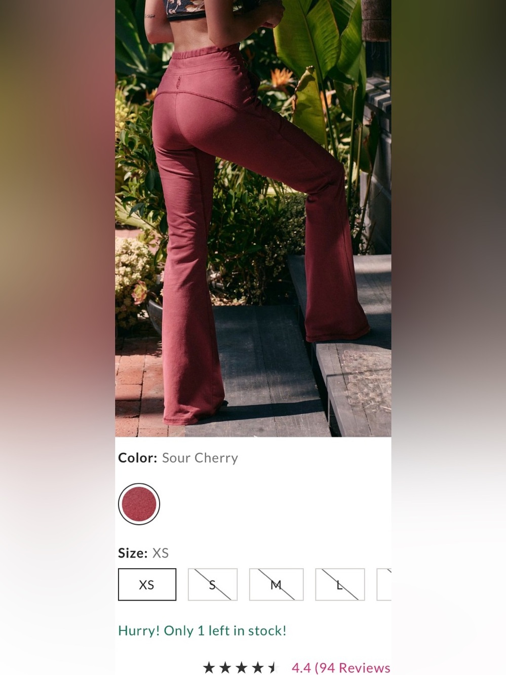 FP Movement by Free People ~ New Flow Flares ~ XS ~ Color; Sour Cherry ~ NWT** - Picture 2 of 12